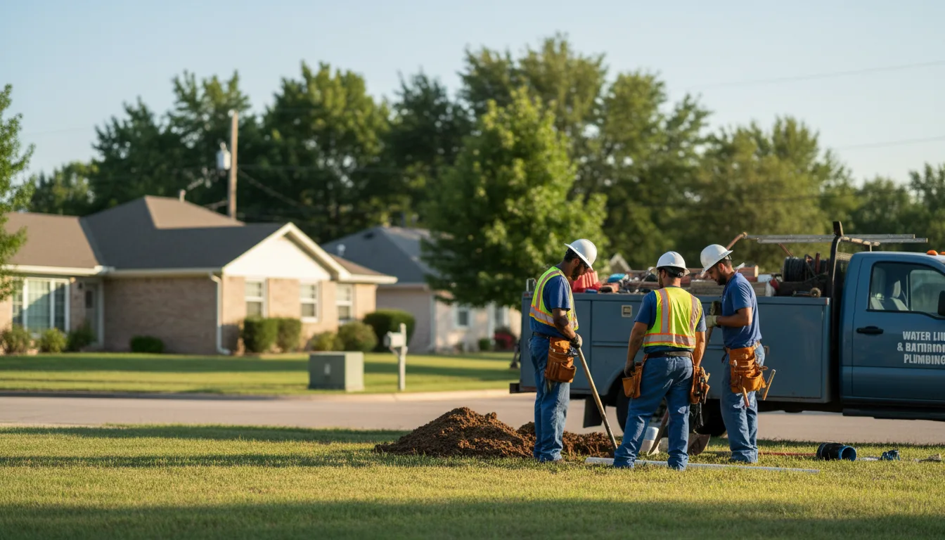 Residential water line and bathroom plumbing service in Plover, IA
